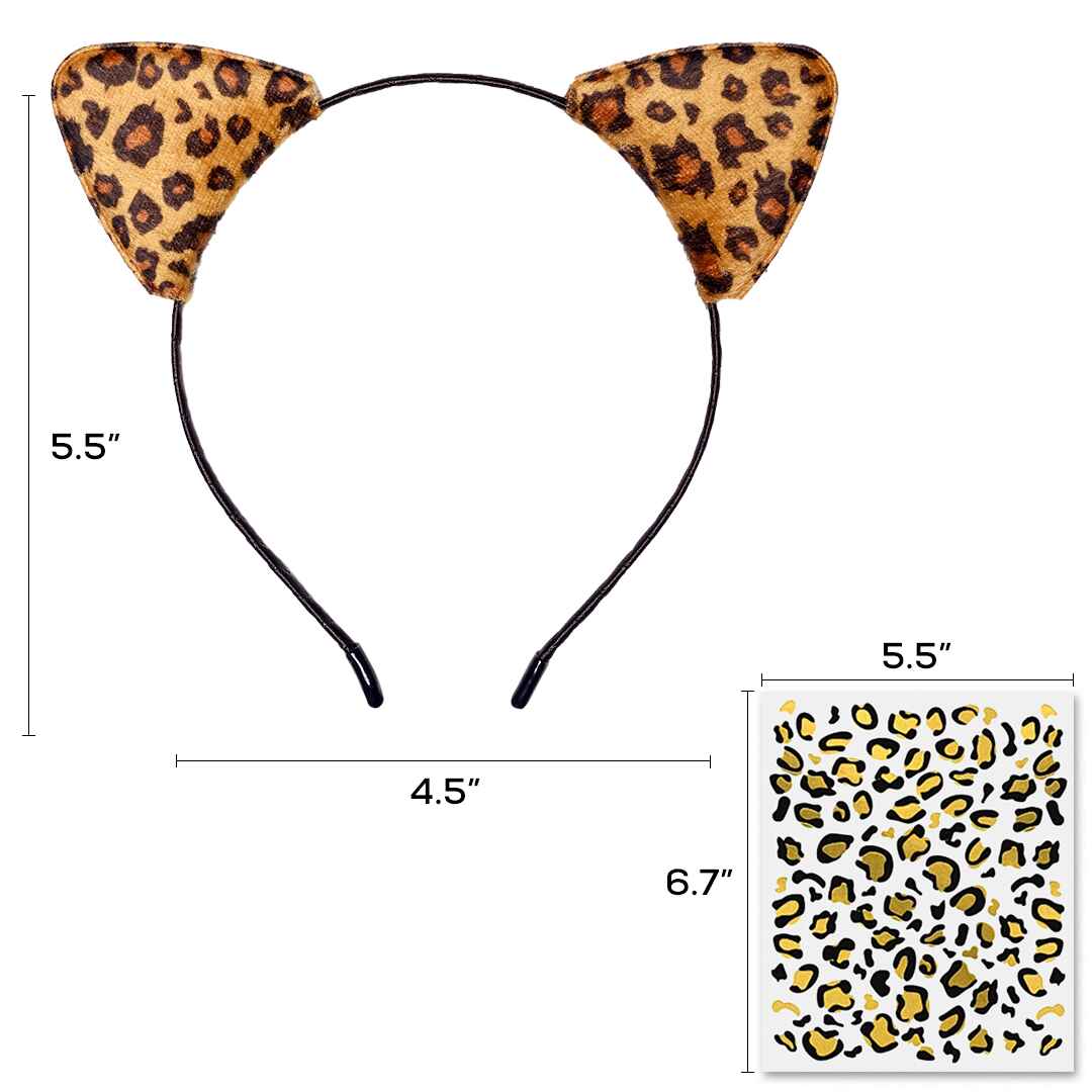leopaprd cat ears for women black leopard ears headband car ears vanaguelite headbands