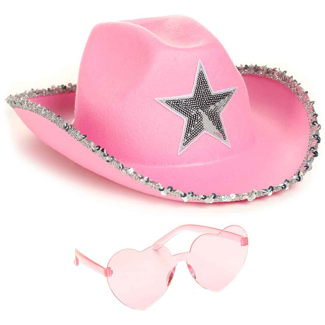 Pink Cowgirl Hat for women pink cowboy hat white cowgirl hat sequin star