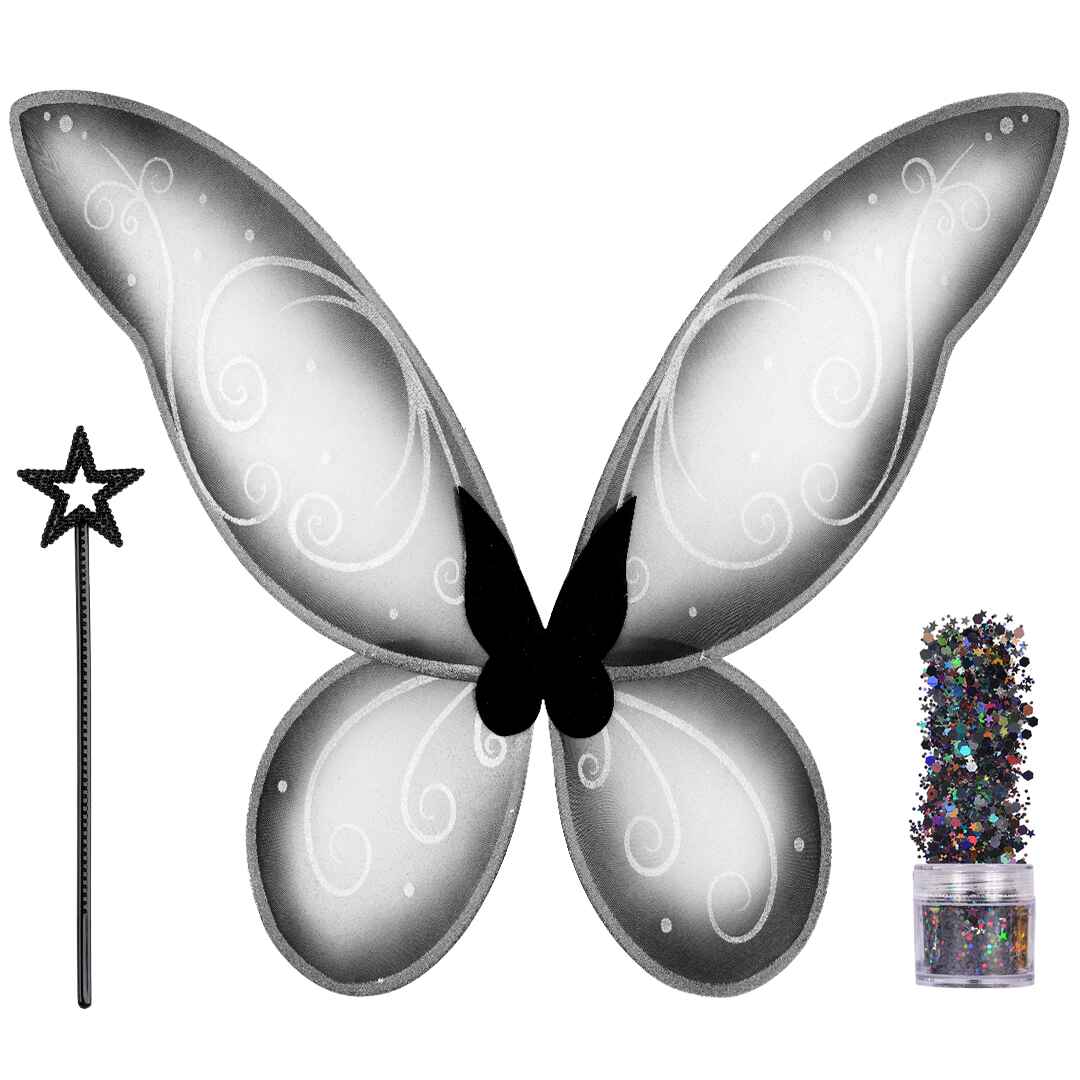 Black Fairy Costume Accessories Set - Fairy Wings