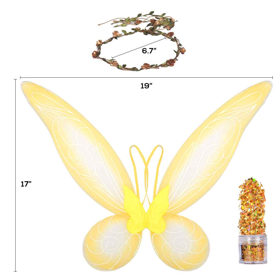 faory wings cosplay fairy wings iridescent fairy wings adult gold ferry wings fair wings gold