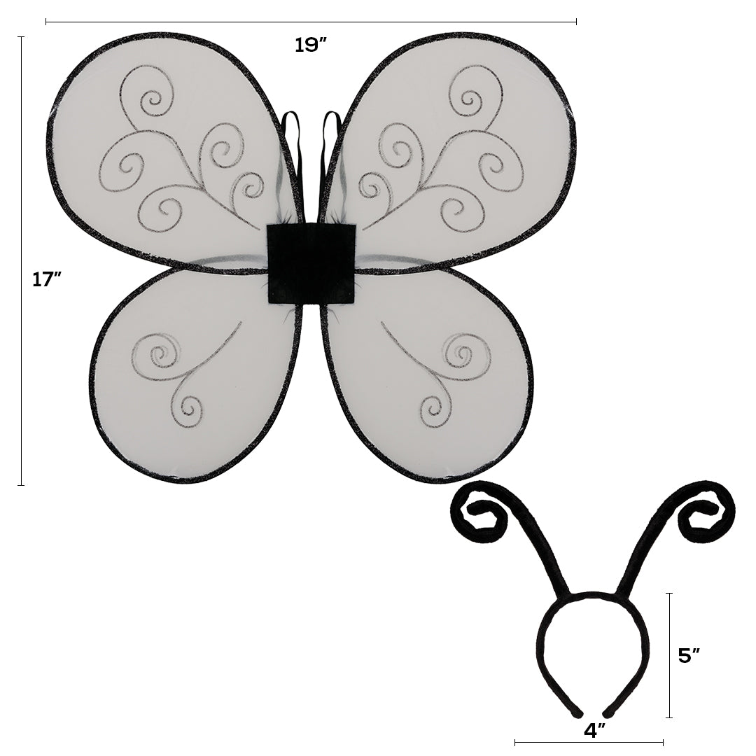 Fly Costume Accessories - Fly Wings and Fly Antenna Headband Set -FUNCREDIBLE