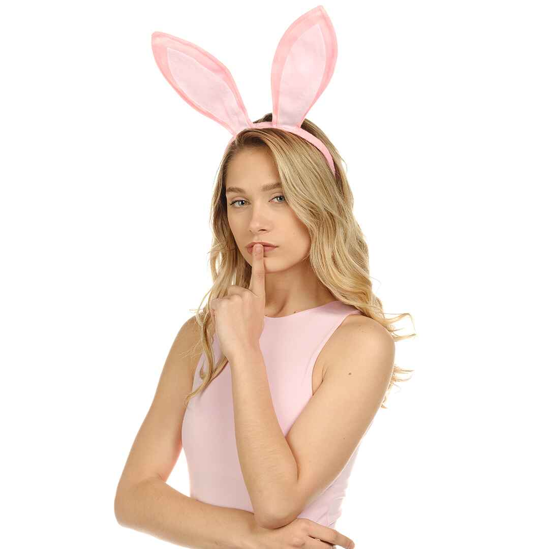 Sexy pink bunny ears headband costume play boy ears