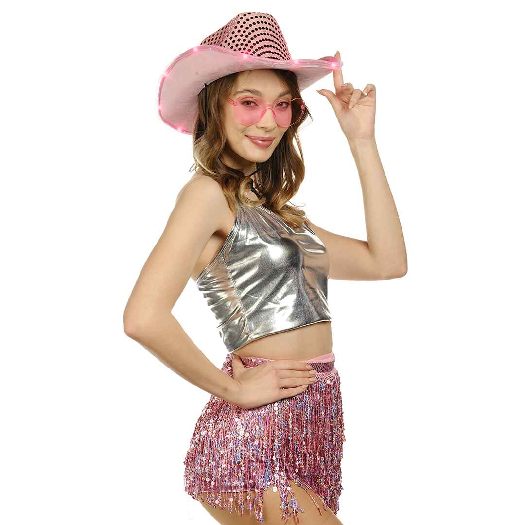 cowgirl hat pink fluffy cowboy hat with feathers cowgirl hat costume women princess cowgirl hat