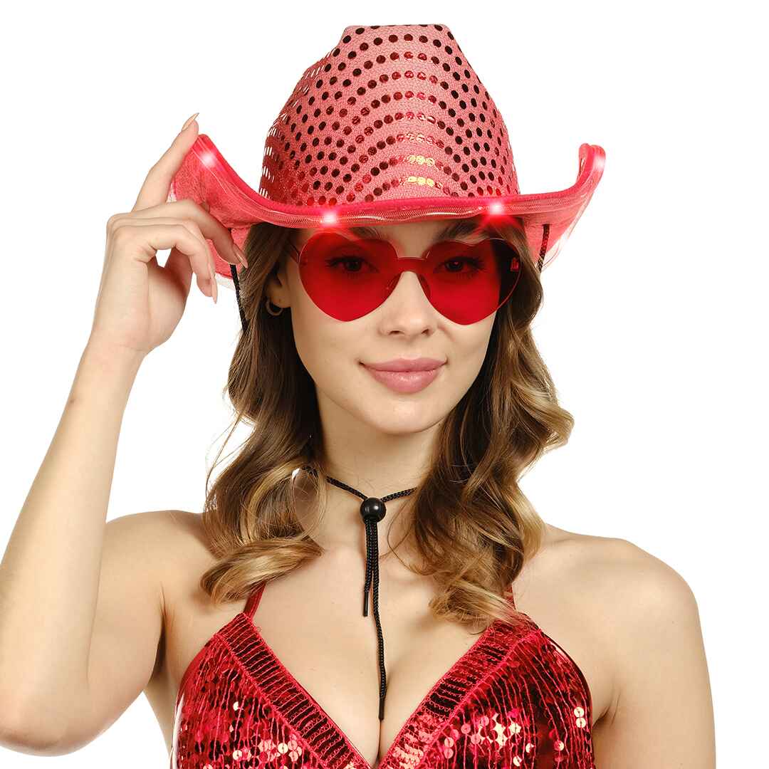 dult cowboy party funcredible red cowgirl hat with heart glasses cowgirl hat red star cowgir
