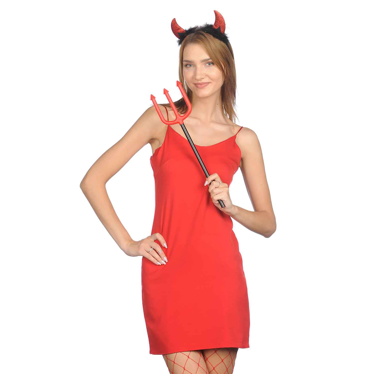 Halloween Fancy Devil Cosplay Outfit Accessories for Women, Men and Kids (Red)