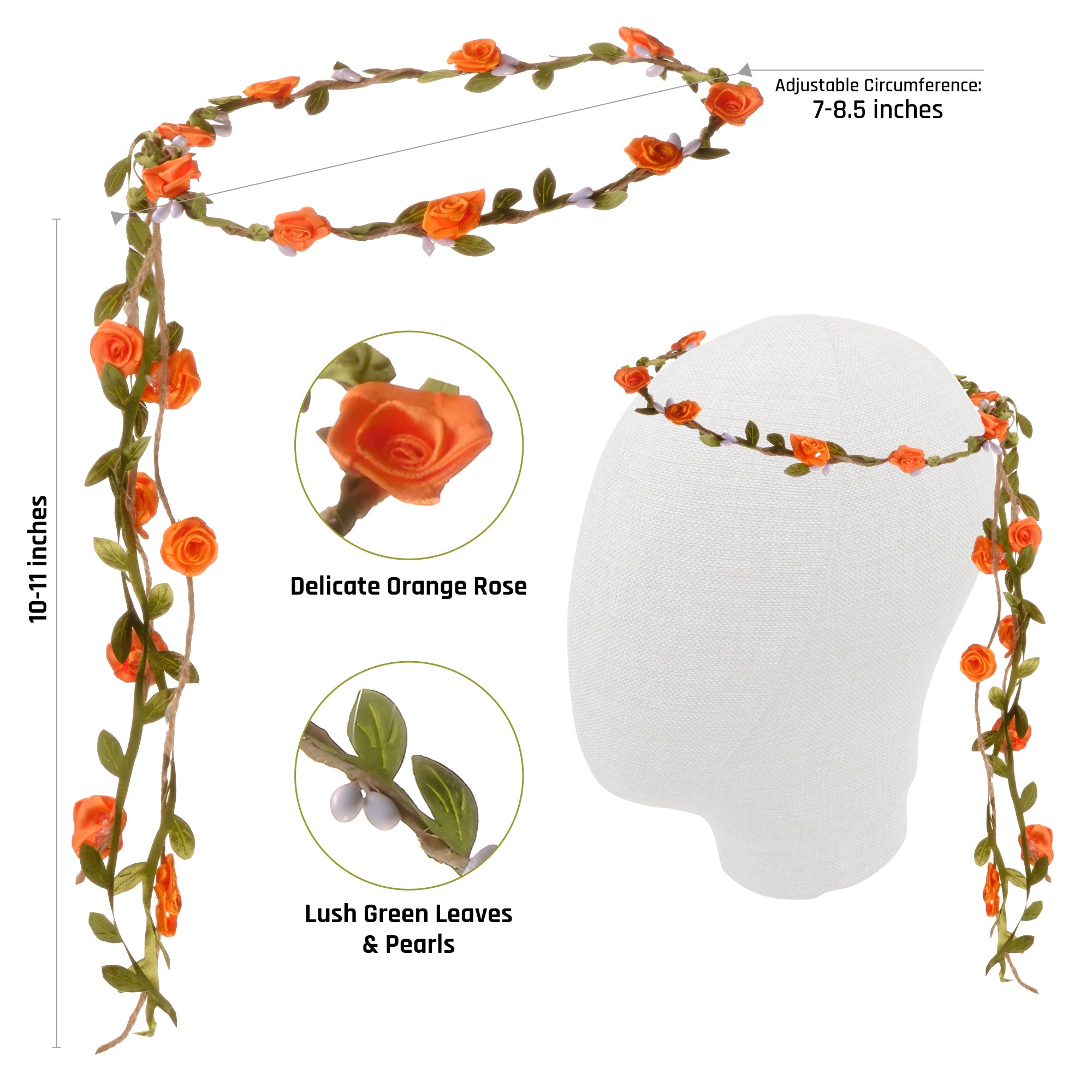 Orange Fairy Wings Set with Crown and Glitter - Perfect for Girls, Women and Kids - Halloween Costume Cosplay Dress Up - FUNCREDIBLE