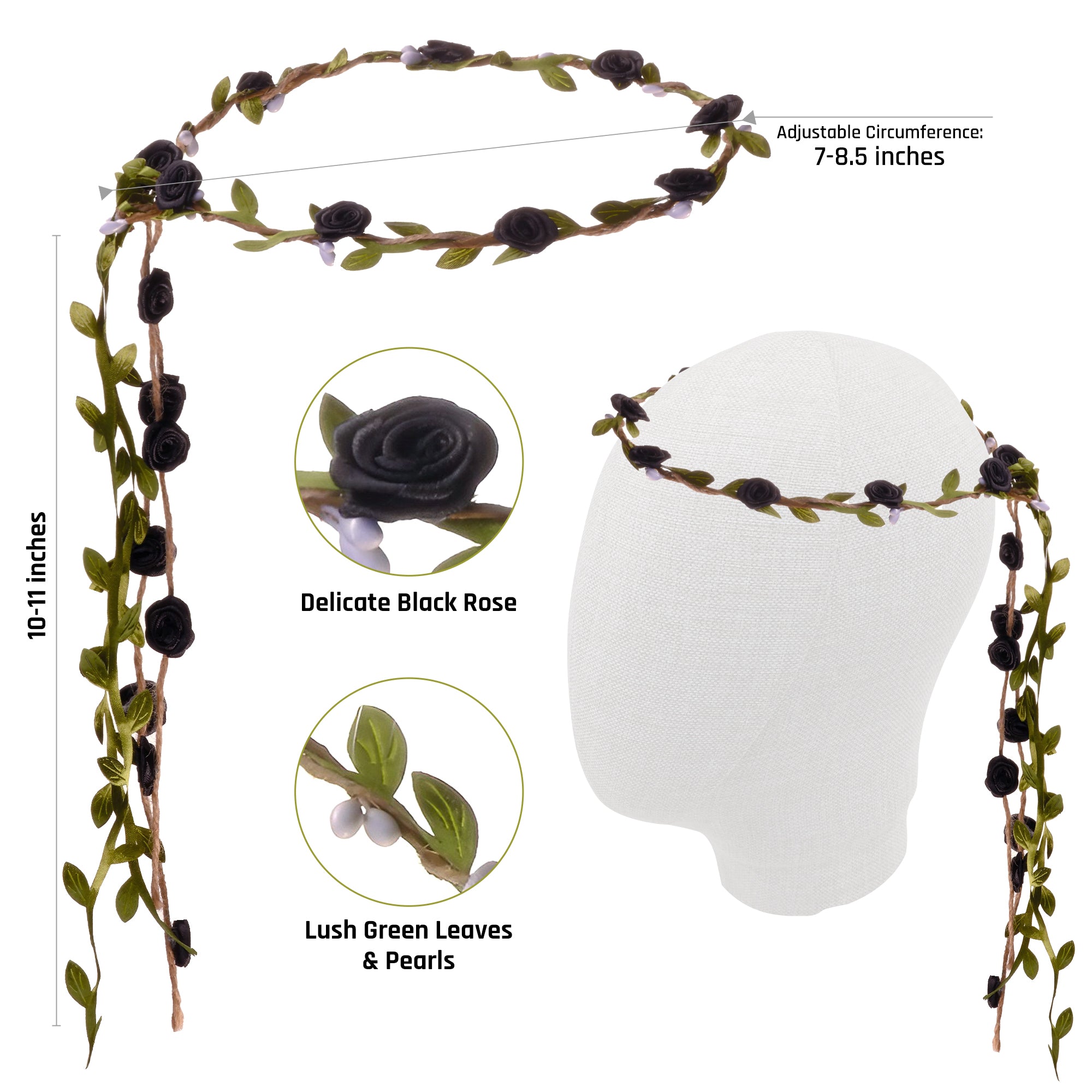 Black Fairy Wings Set with Crown and Glitter - Perfect for Girls, Women and Kids - Halloween Costume Cosplay Dress Up - FUNCREDIBLE