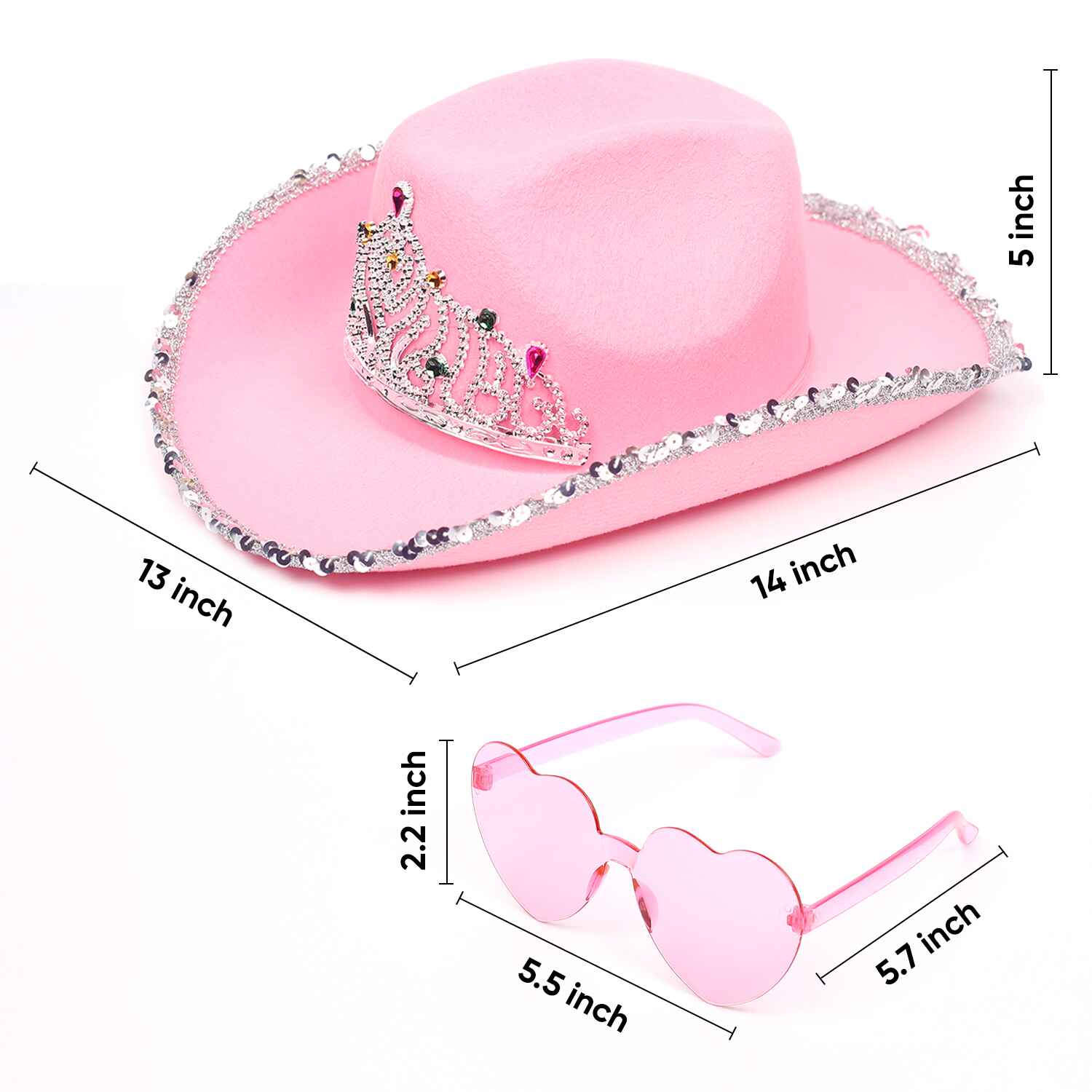 Pink Cowgirl Hat for women pink cowboy hat space cowgirl hat tiara crown fluffy halloween