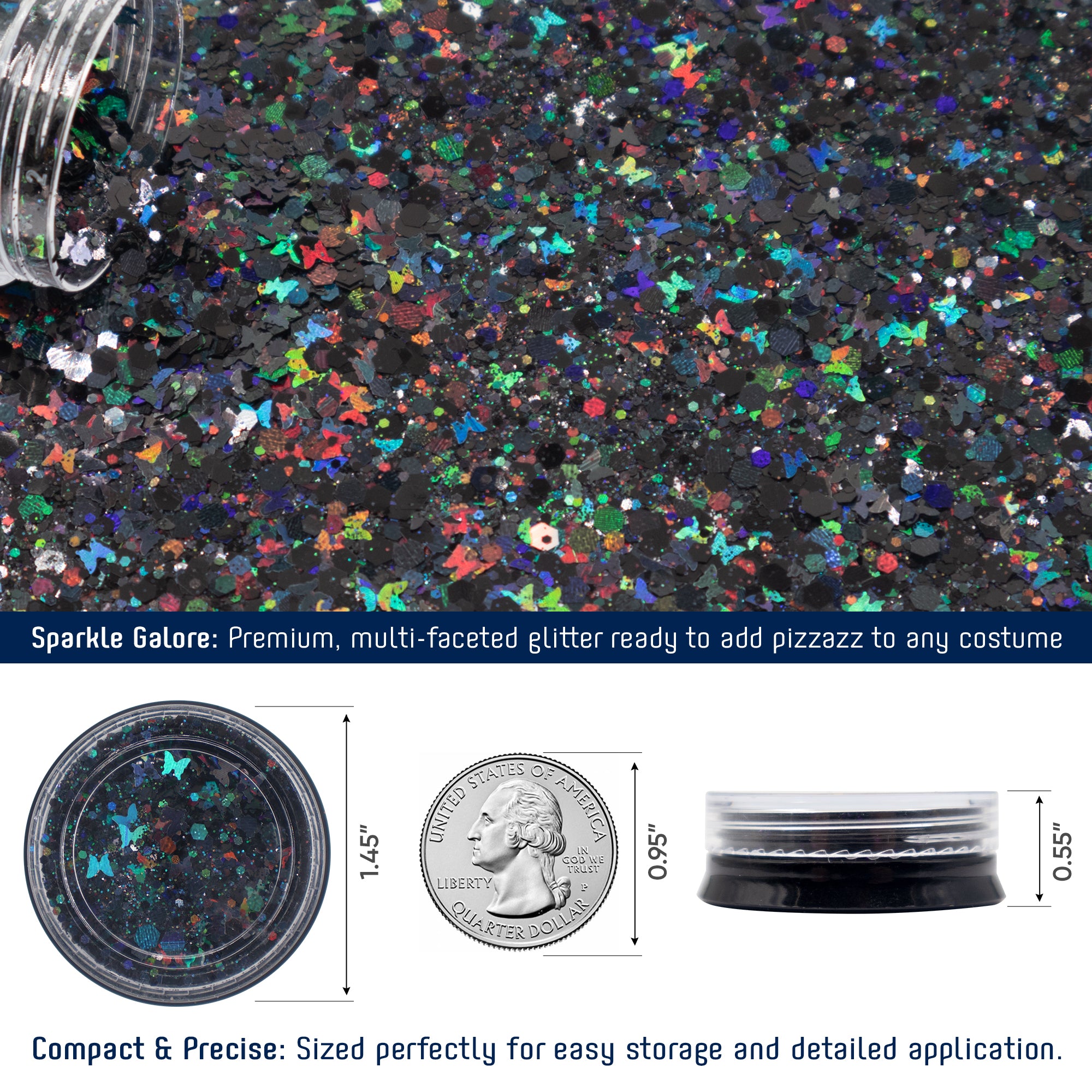 Black Fairy Costume Accessories Set - Fairy Wings, Fairy Crown with Glitter - FUNCREDIBLE