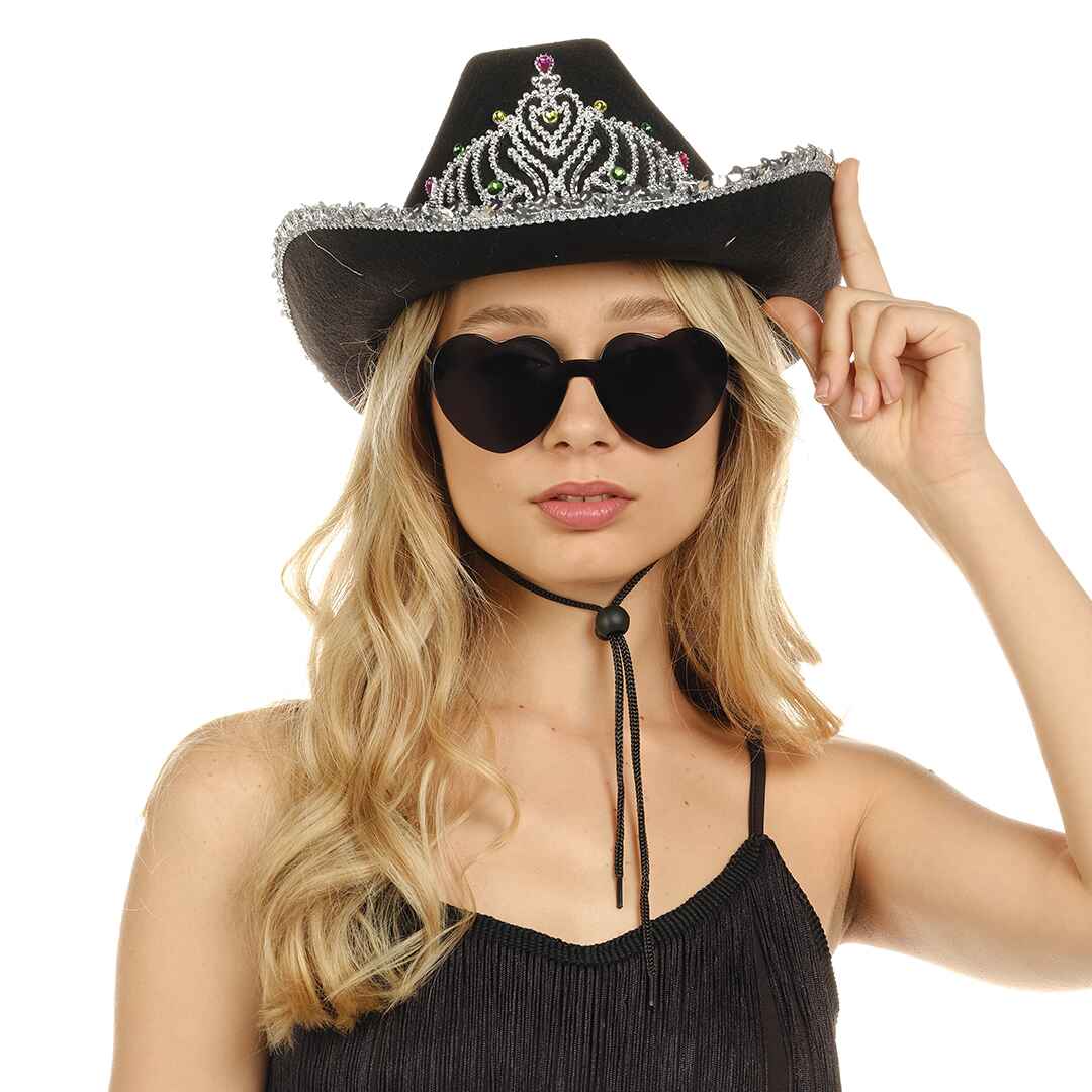 sequin star halloween fun cowboy costume accessories black cow girl hats