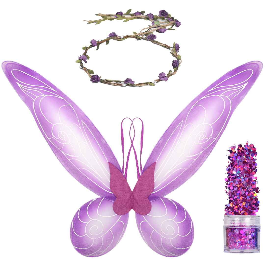 purple fairy wings for women tinkerbell costume wings and crown tooth fairies costume for girls