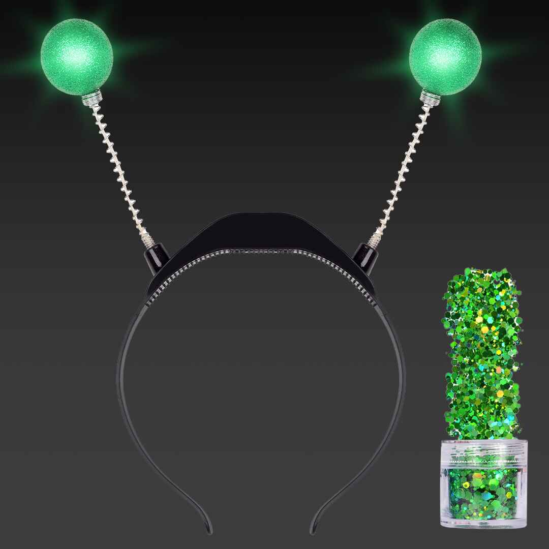 Light up Green alien headband antenna alien theme costume accessories 