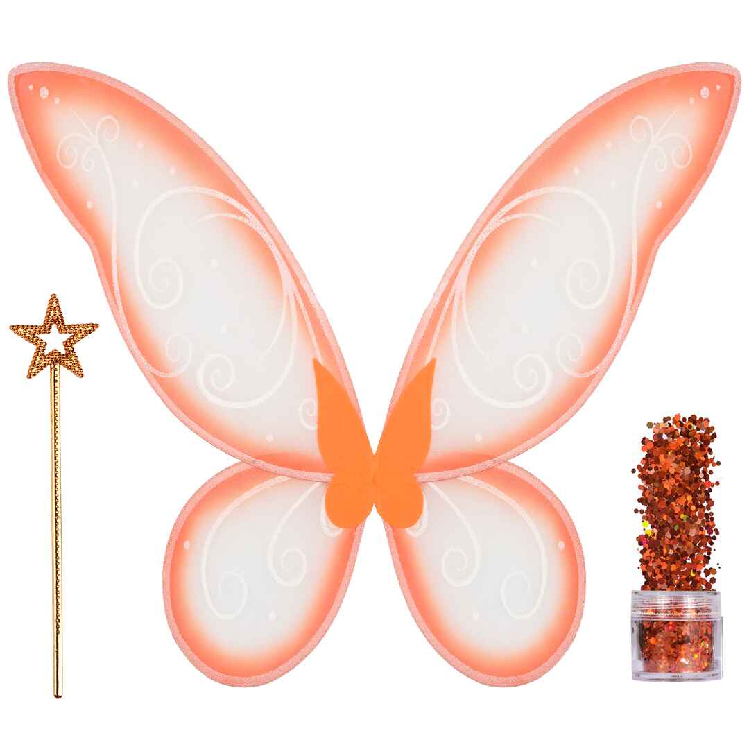 orange fairy wings for women tinkerbell costume wings and crown