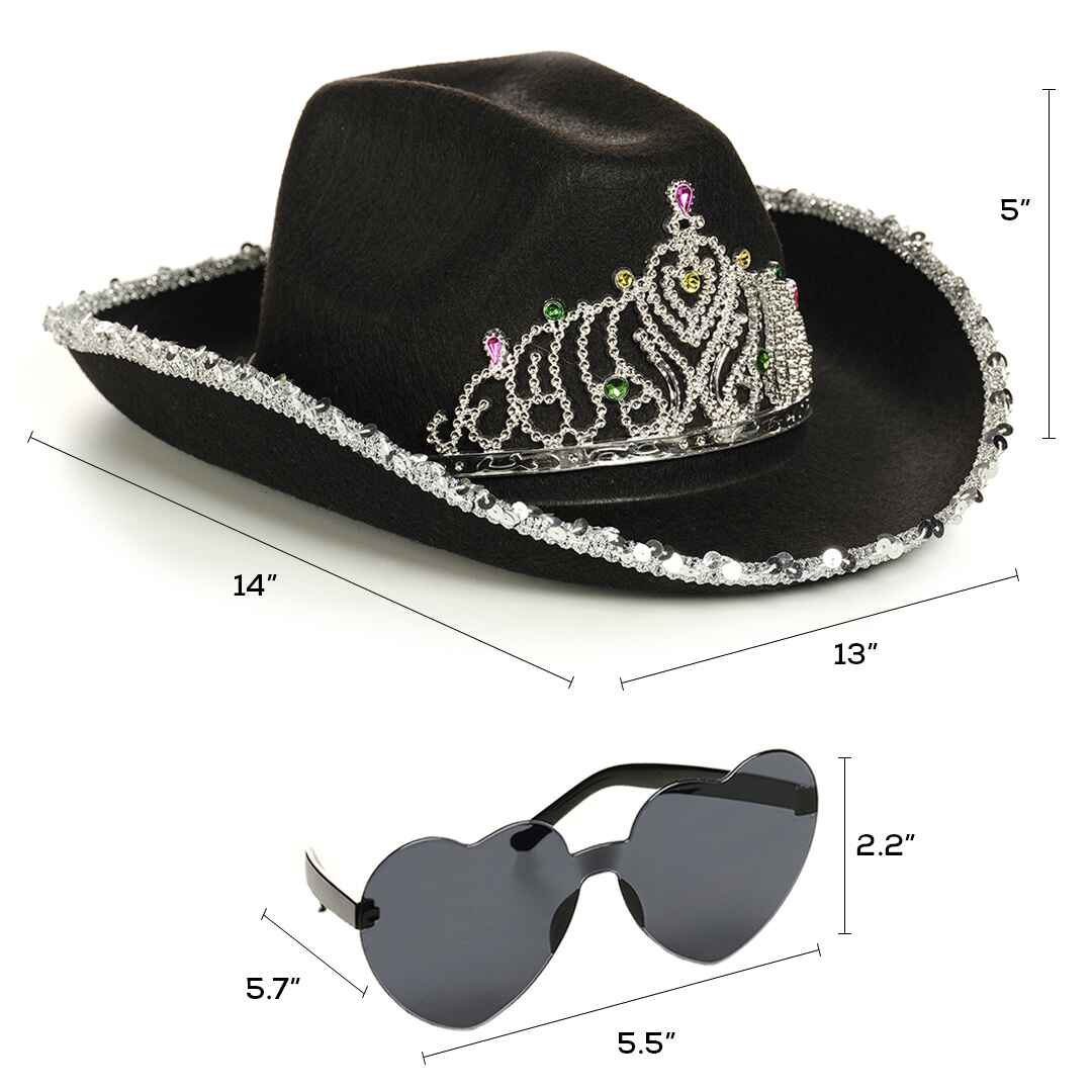 Halloween Cow Girl Costume Accessories - Fun Rodeo Party Hats and Goggles for Women