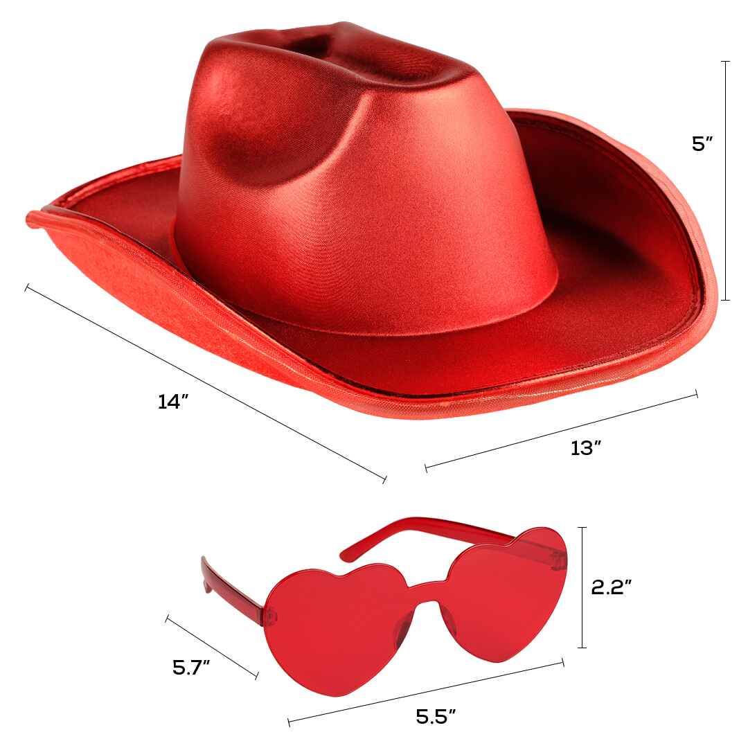 adult cowboy party funcredible pink cowgirl hat with heart glasses cowgirl hat red star cowgirl