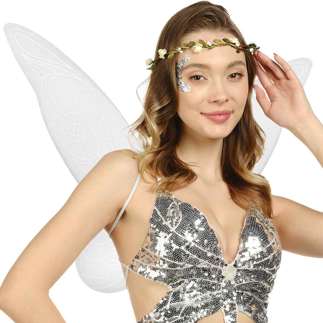 toddler realistic wing silver fairy wigs little sparkly angel wings  bloom winx club costume 