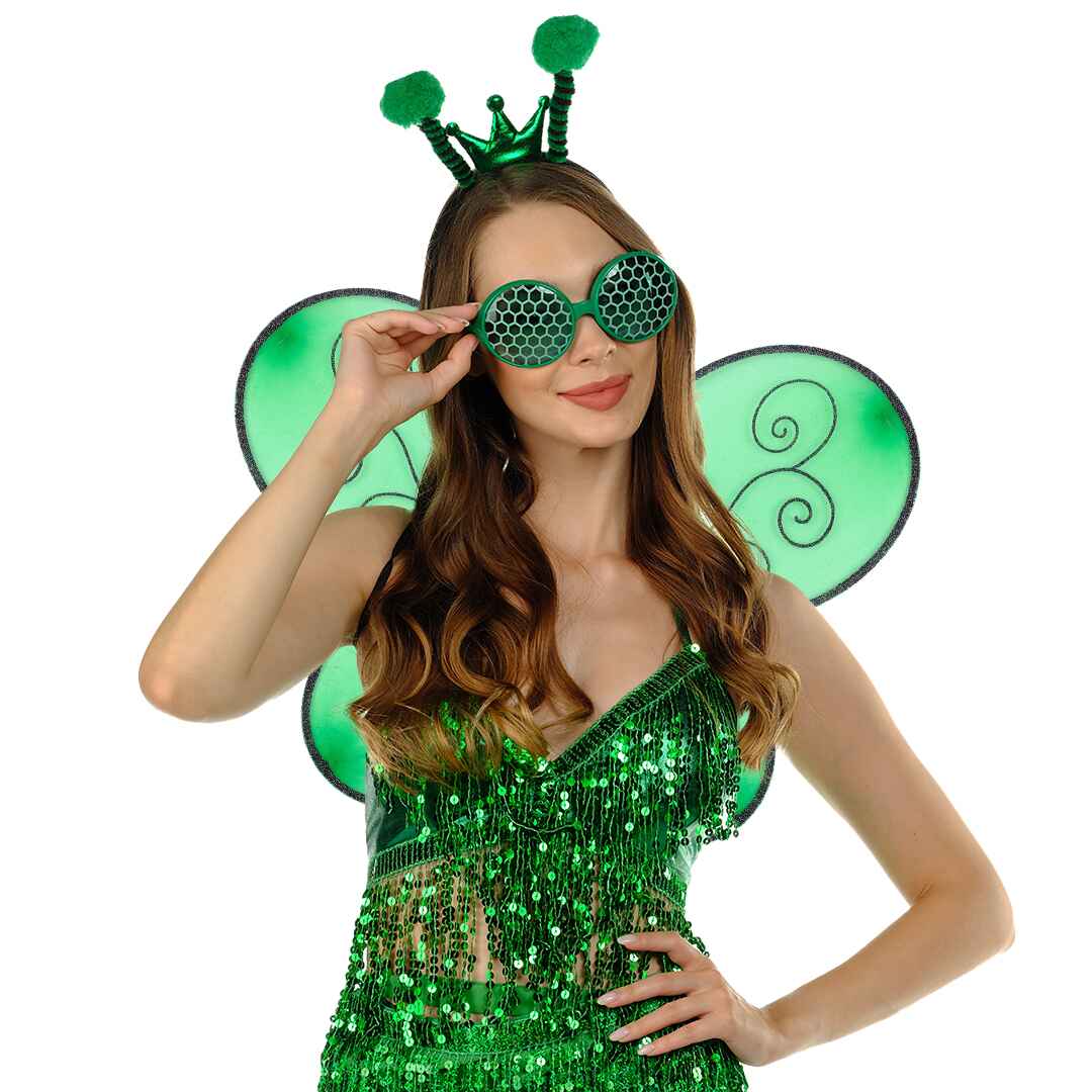  emerald ash borer antennae as costume accessories, emerald ash borer party favors for entomology enthusiasts