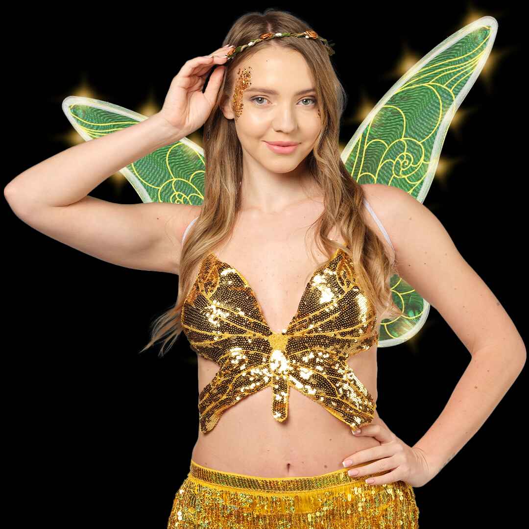 gold holographic light out fairy wings for adults fairy wings for girls butterfly wings 