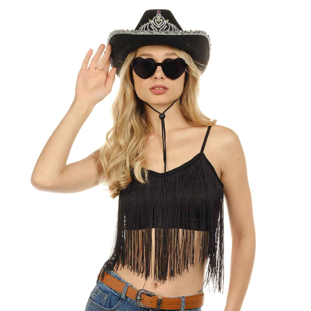 party glitter cowgirls fur with tiara crown halloween western cowgirls 