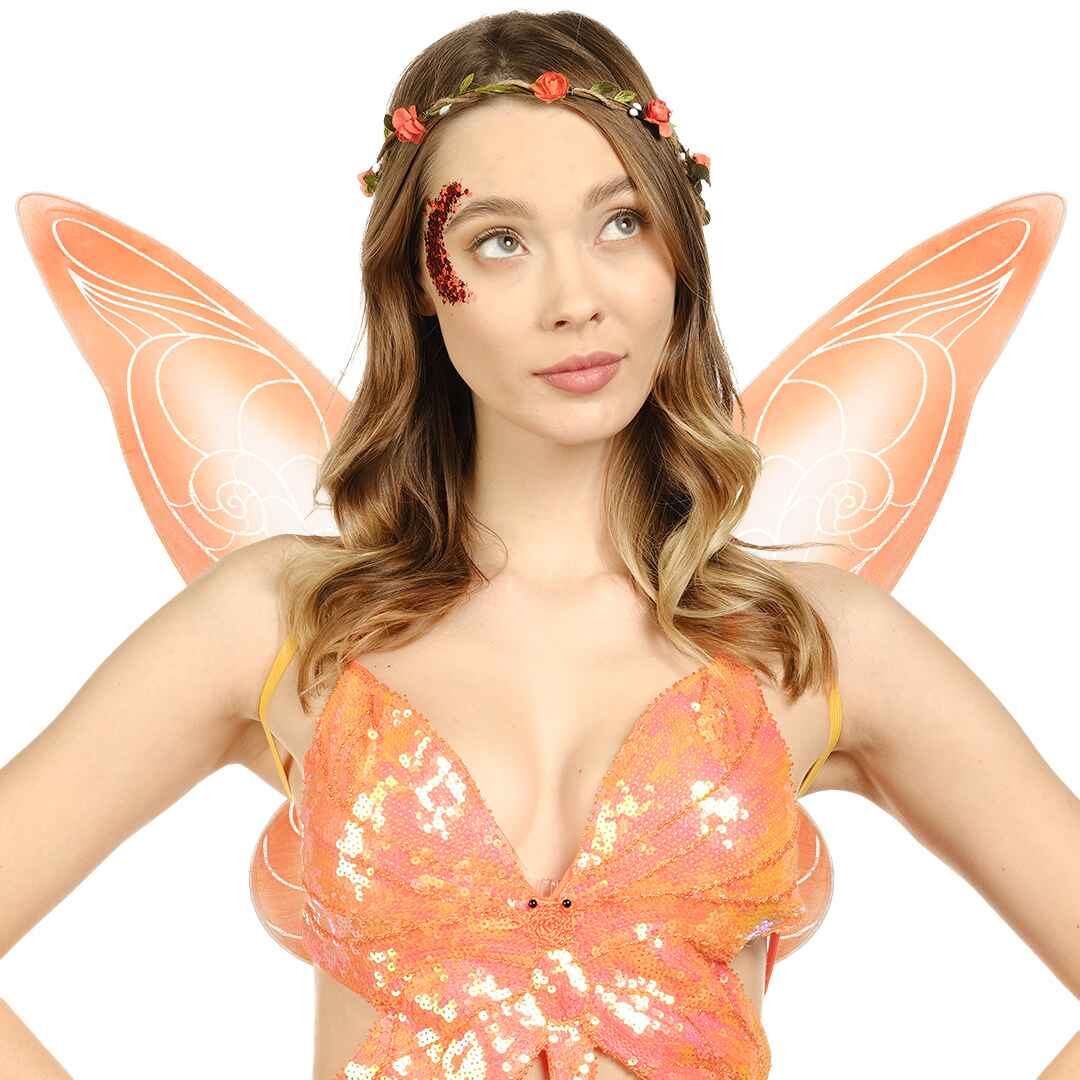 Orange Tooth Fairy Wings - Halloween Cosplay Party Favors for Adults and Kids