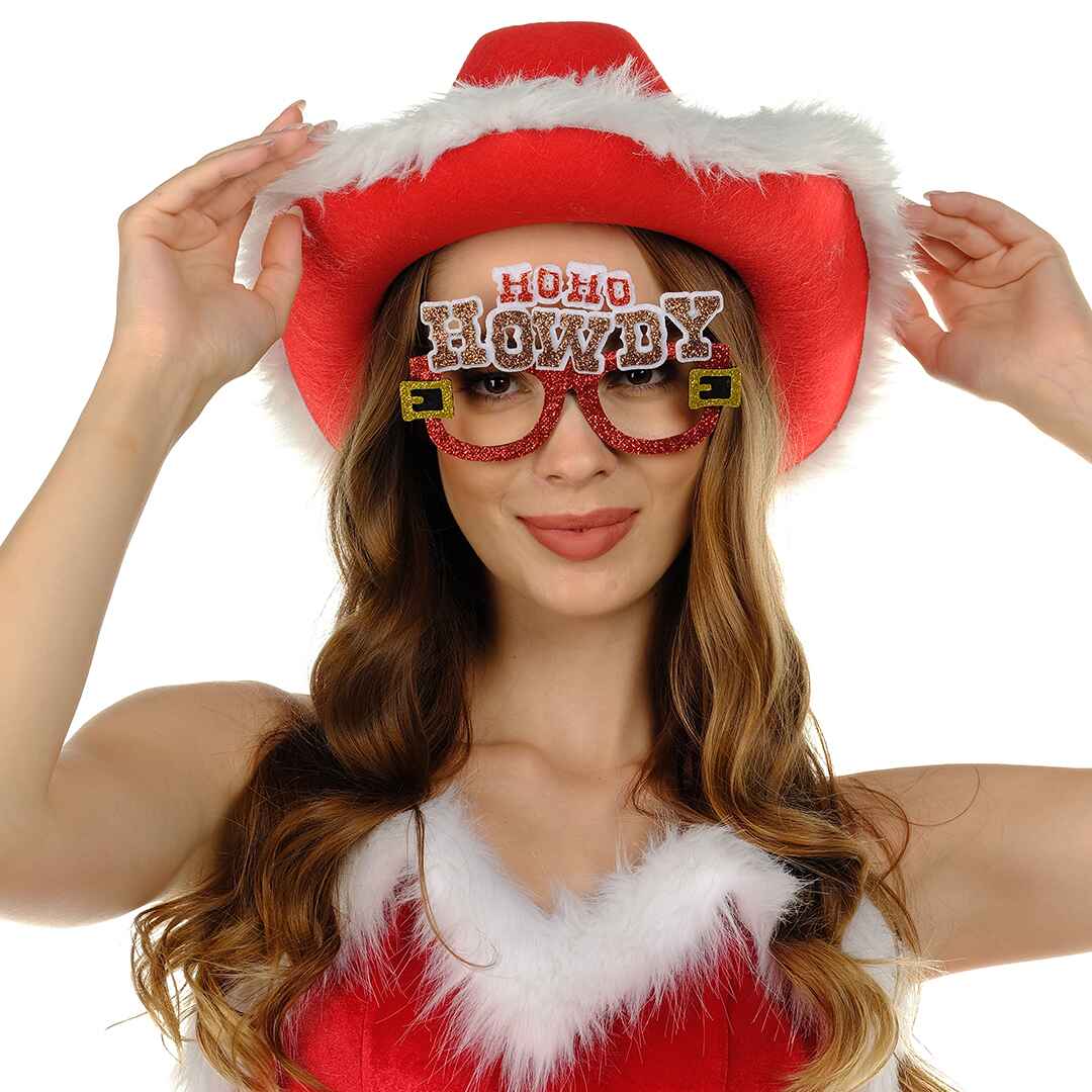  red santa hat santa cowboy hat women christmas hats for family