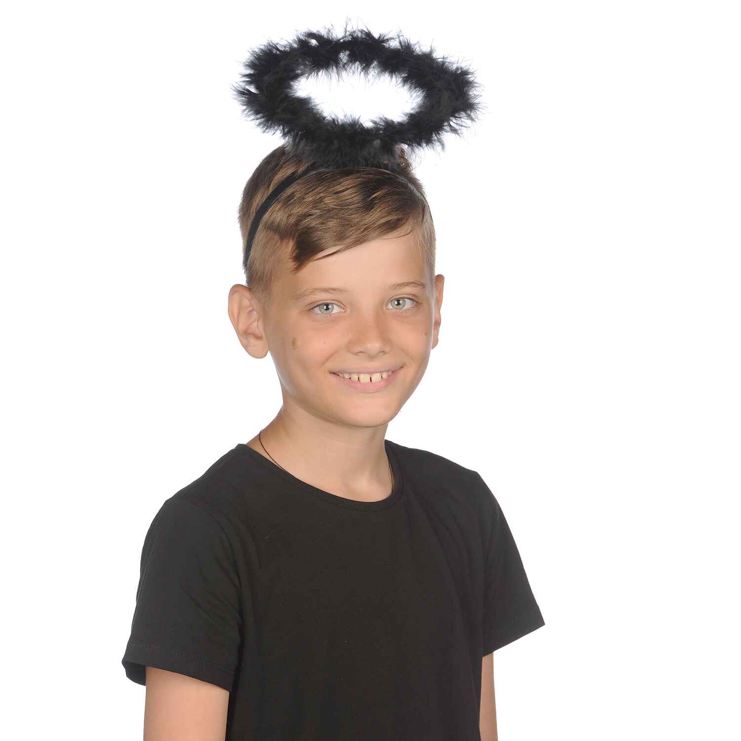 black feather angel headband