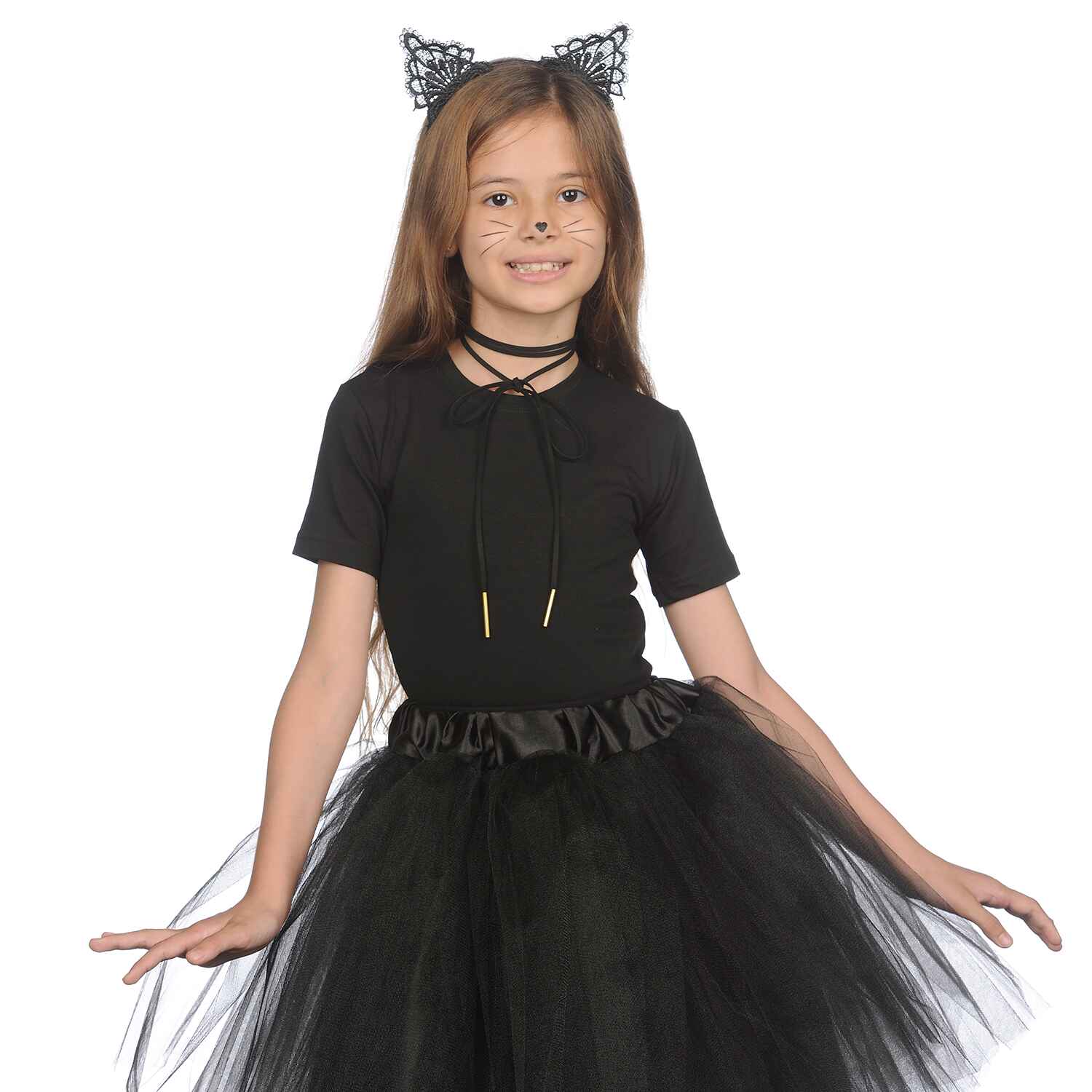 black cat ears and choker anime Halloween animal ears