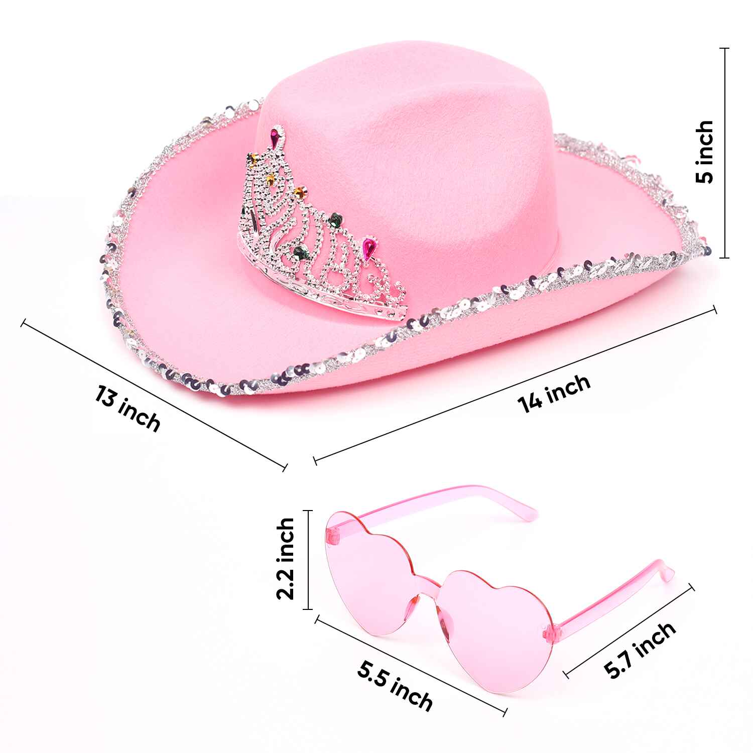  Pink Cowgirl Hat for women pink cowboy hat space cowgirl hat tiara crown fluffy halloween