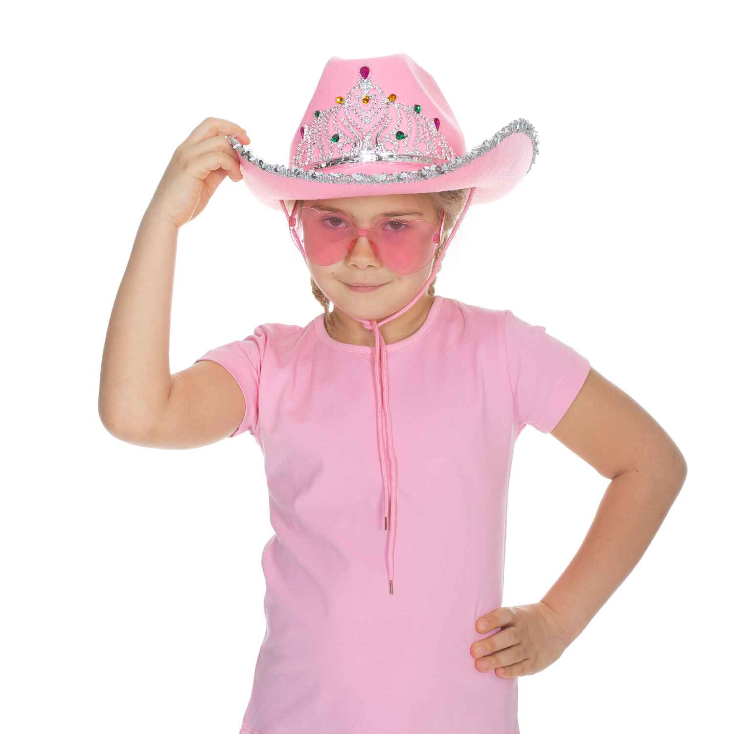 Halloween Cow Girl Costume Accessories - Fun Rodeo Party Hats and Goggles for Kids, Girls and Women