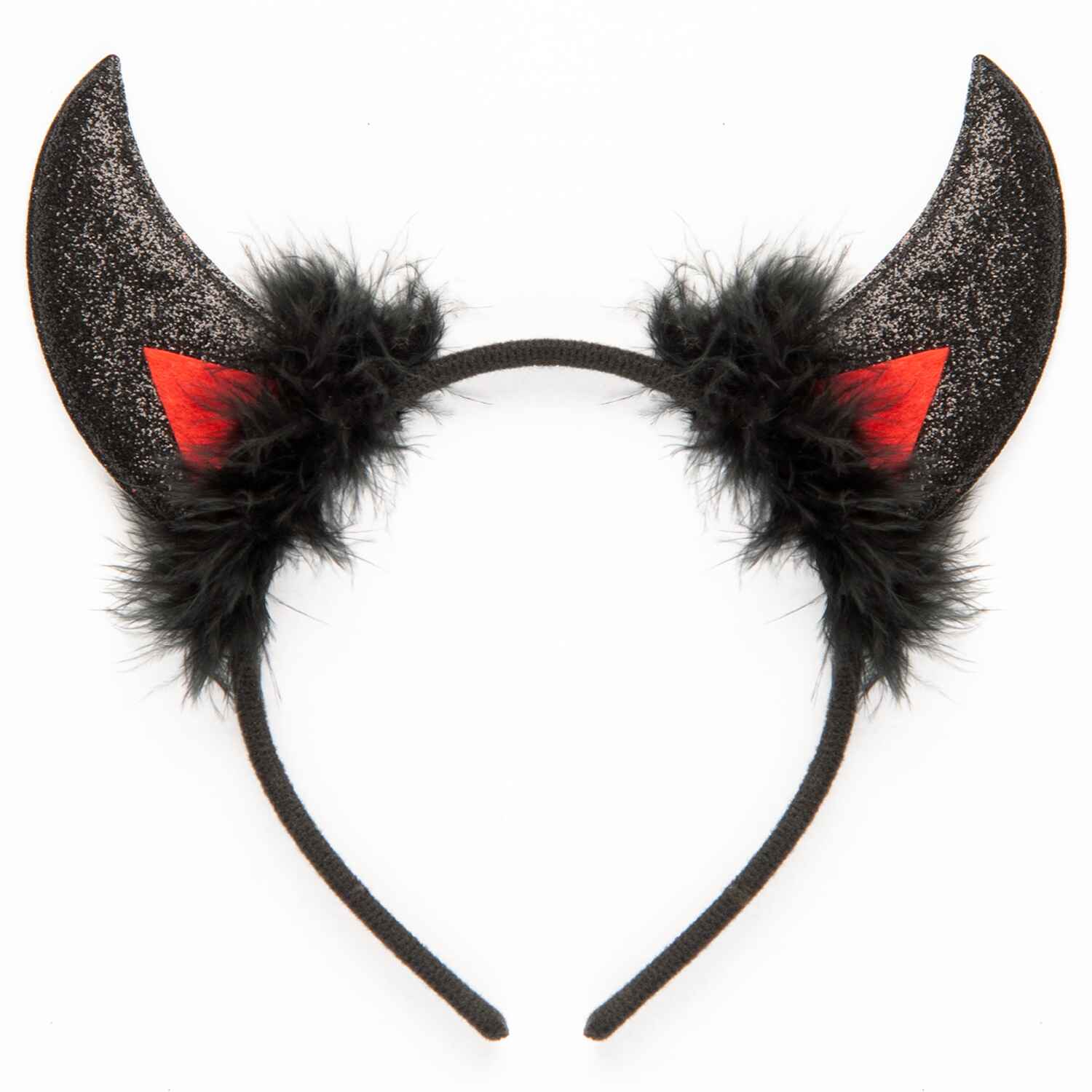 Black Devil Horns Headband - Glitter Devil Ears Headband
