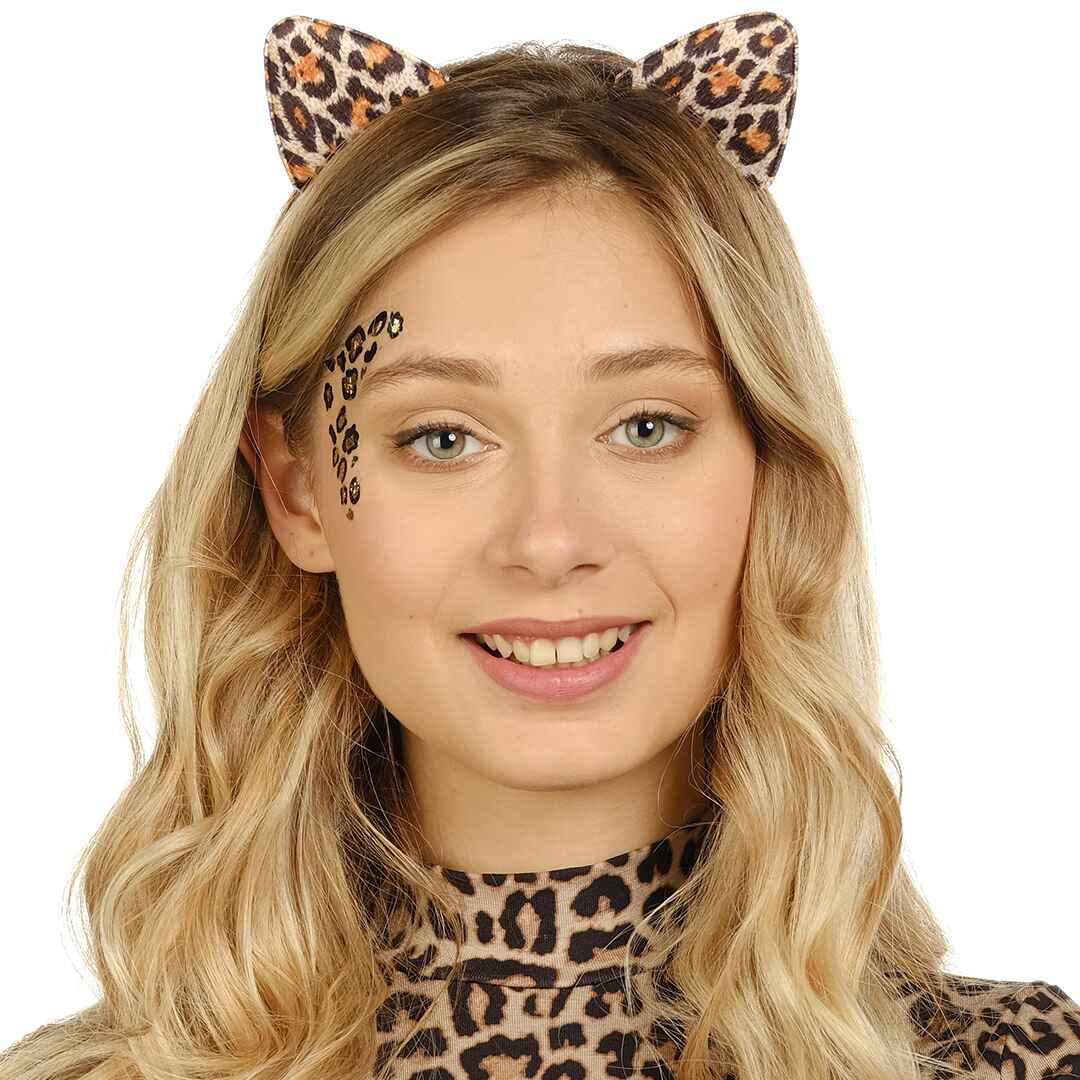 leopard print cat ears headband for girls cheetah headbands for women