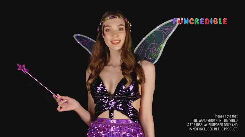 Funcredible Purple Fairy Wings Set with Crown and Glitter
