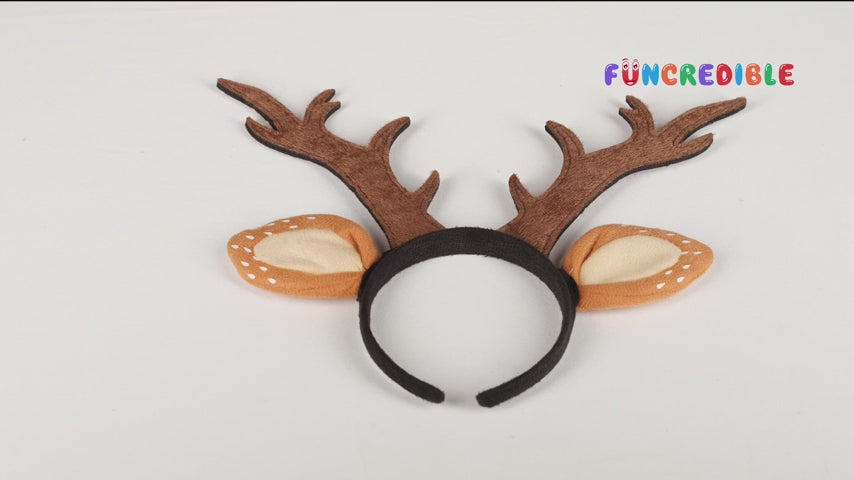 Funcredible Elegant Reindeer Antlers Headband with Tattoo for Women