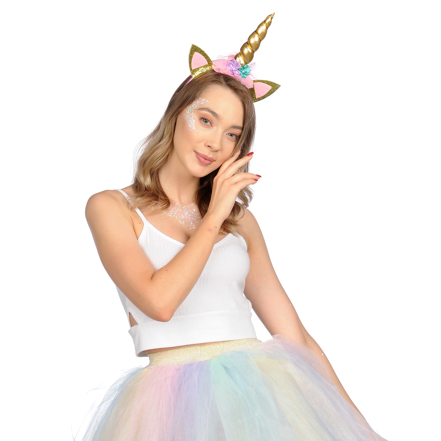 Unicorn Headband with Chunky Glitter - Unicorn Horn Headband and Chunky Glitter - FUNCREDIBLE